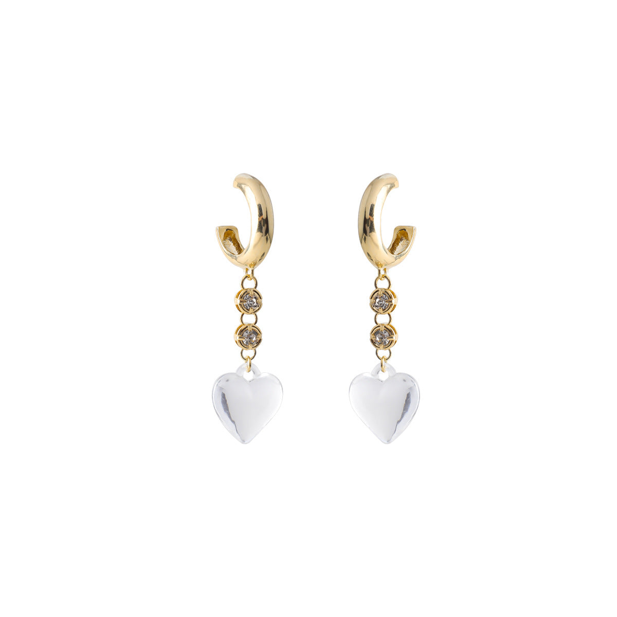 Wholesale Love Diamond Pearl Copper Stud Earrings